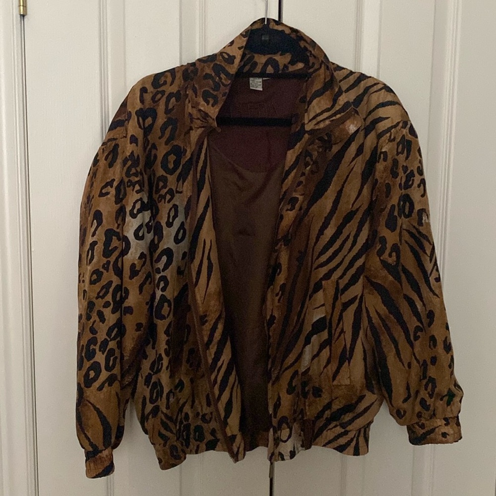 Silk leopard print jacket